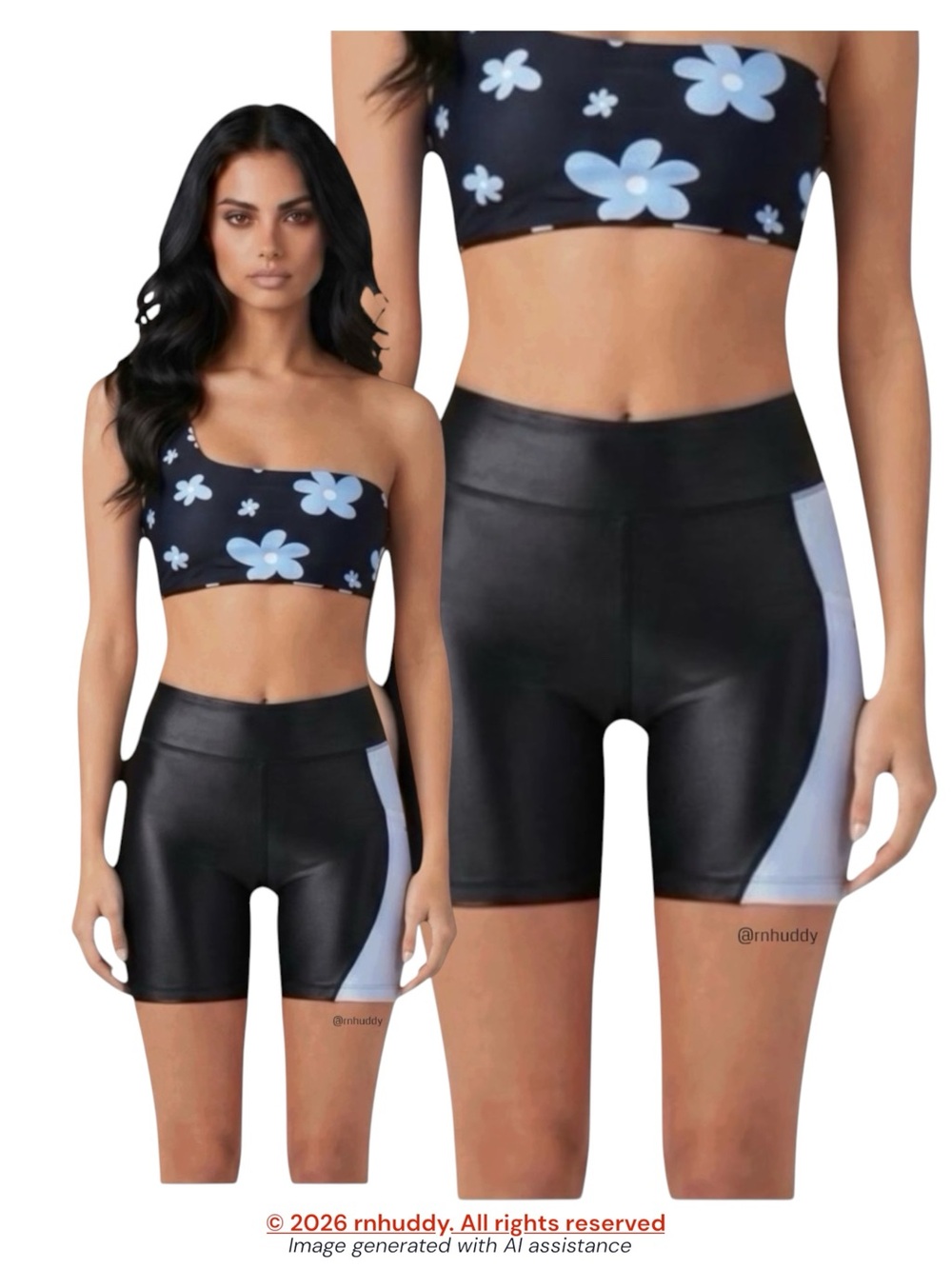Koral S blue/black bike shorts